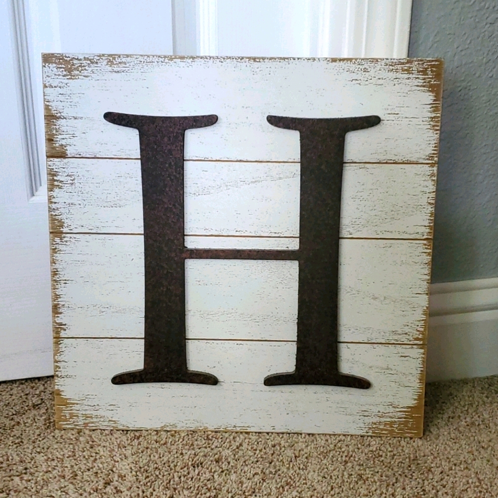 Letter H wall hanging sign